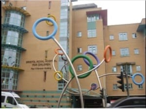The outside of Bristol Royal Hospital for Children