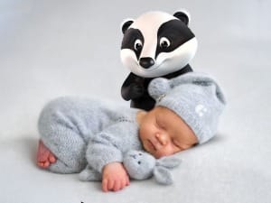 A picture of The Badger from BadgerNet Maternity with a baby.
