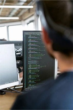 two computer screens