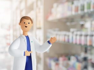 A picture of a System C Healthcare in a pharmacy setting.
