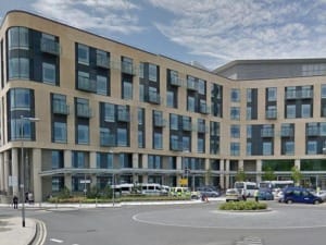 An image of the front of a busy North Bristol NHS Trust.
